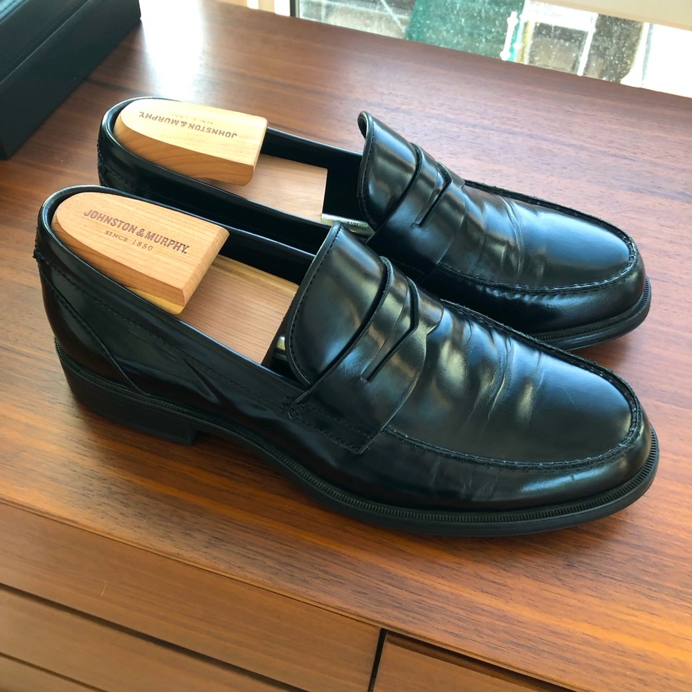 Aquatalia Black Leather Loafers 👞🇮🇹